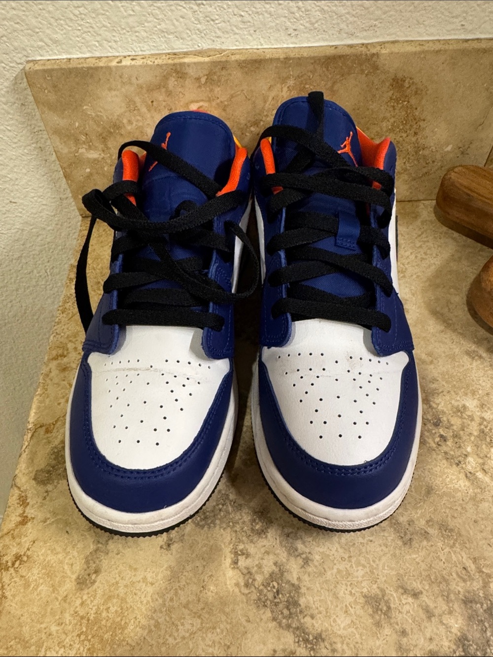Jordan Kids Low-Top Sneakers - White, Blue & Orange